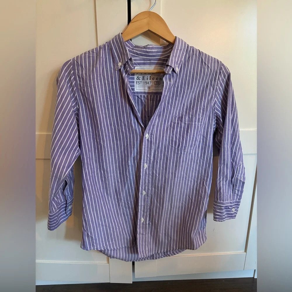 Frank & Eileen Purple Striped Women's Top